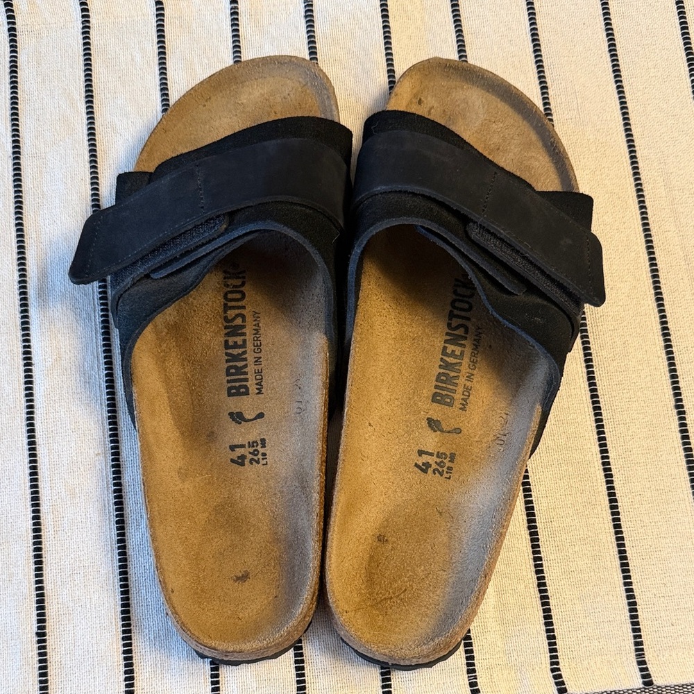 Birkenstock Black Suede Kyoto Sandals